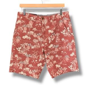 Jachs Red Pineapple Flat Front Chino Bleeker Short Size 31